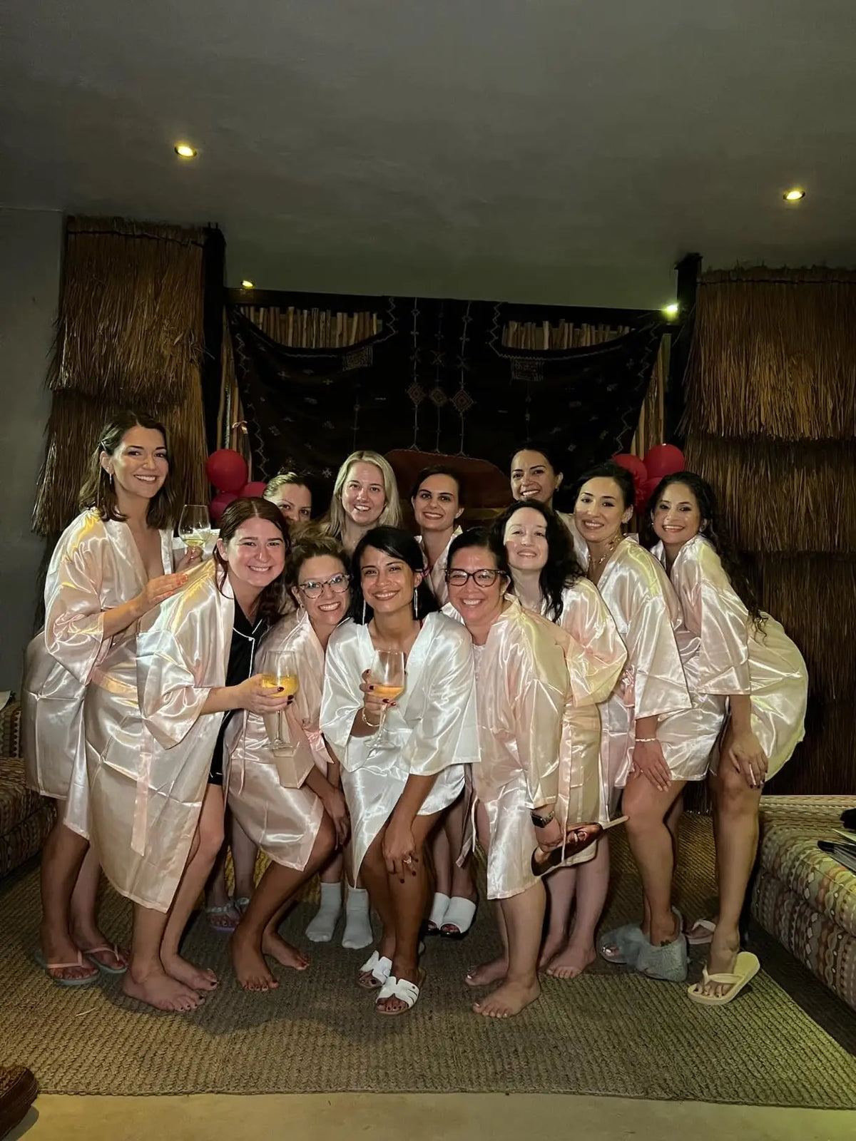 12 Pcs One Size Women’s Short Satin Robes Lightweight Silky Wedding Bridal Party Bride Bridesmaid Bathrobes